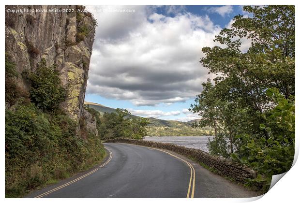 Road beside Ullswater Print by Kevin White