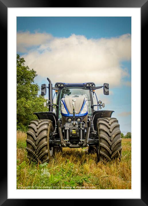New Holland Tractor Framed Mounted Print by Chris Gurton