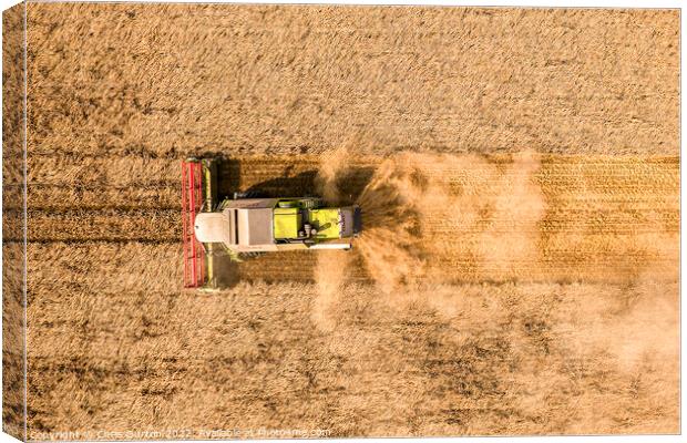 Class Combine Harvester from Above Canvas Print by Chris Gurton