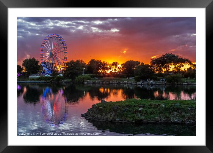 Southport Marina Lake Sunset Framed Mounted Print by Phil Longfoot