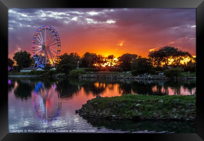 Southport Marina Lake Sunset Framed Print by Phil Longfoot
