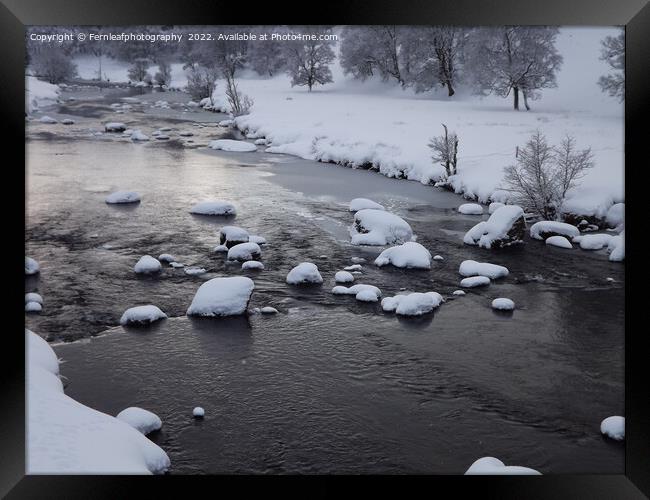 Frozen river Framed Print by Fernleafphotography 