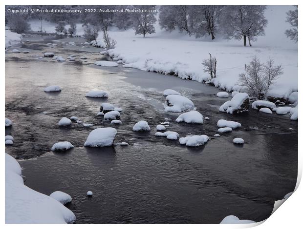 Frozen river Print by Fernleafphotography 
