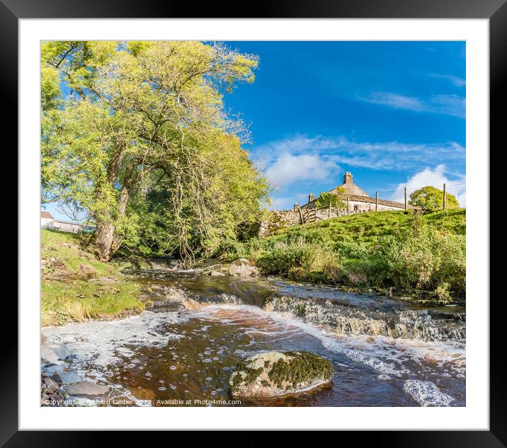 Ettersgill Beck and Dirt Pit Farm, Teesdale Framed Mounted Print by Richard Laidler