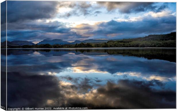 Scottish Loch's Enigmatic Cloudy Reflection Canvas Print by Gilbert Hurree