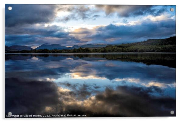 Scottish Loch's Enigmatic Cloudy Reflection Acrylic by Gilbert Hurree