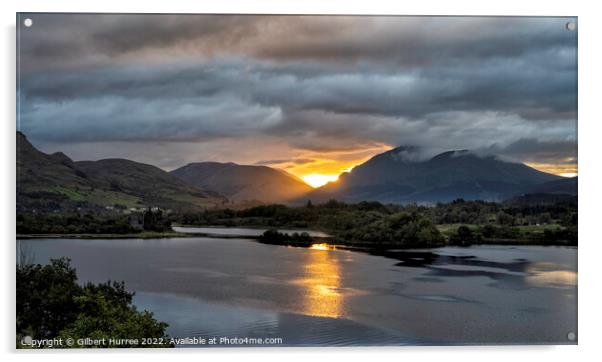'Awakening Dawn over Loch Awe' Acrylic by Gilbert Hurree