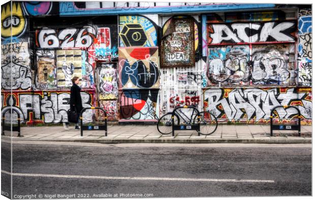 The Writing Is On The Wall Canvas Print by Nigel Bangert