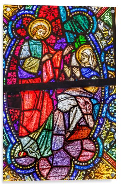 Saint Monica Stained Glass St Augustine Cathedral Tucson Arizona Acrylic by William Perry
