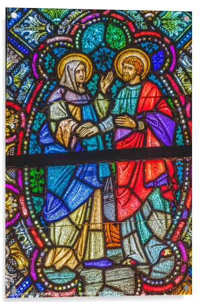 Saint Monica Stained Glass St Augustine Cathedral Tucson Arizona Acrylic by William Perry
