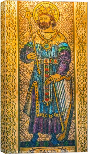 King David Mosaic St. Augustine Cathedral Tucson Arizona Canvas Print by William Perry