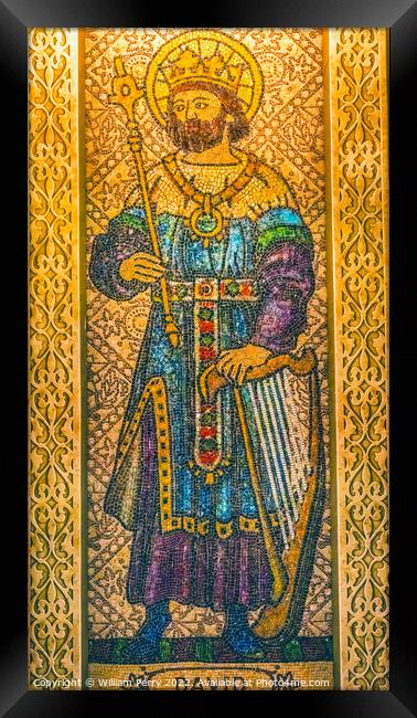 King David Mosaic St. Augustine Cathedral Tucson Arizona Framed Print by William Perry