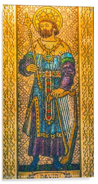 King David Mosaic St. Augustine Cathedral Tucson Arizona Acrylic by William Perry
