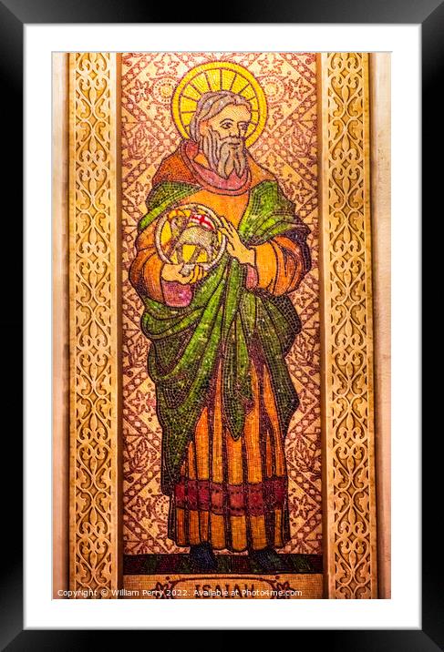 Isiah Mosaic St. Augustine Cathedral Tucson Arizona Framed Mounted Print by William Perry