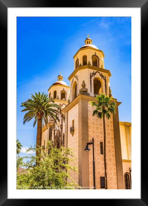 St. Augustine Cathedral Catholic Church Tucson Arizona Framed Mounted Print by William Perry