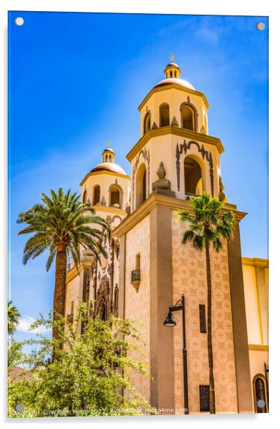 St. Augustine Cathedral Catholic Church Tucson Arizona Acrylic by William Perry