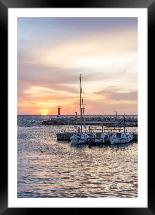 Majestic Sunrise Over Cala Bona Harbour Framed Mounted Print by Graham Custance