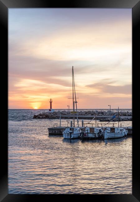 Majestic Sunrise Over Cala Bona Harbour Framed Print by Graham Custance