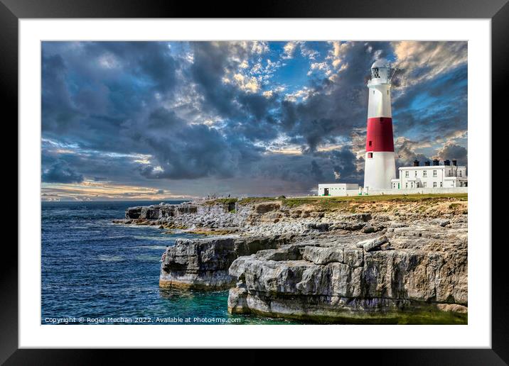 Perched on Portland Cliff Framed Mounted Print by Roger Mechan