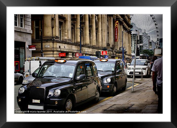 Taxi!? Framed Mounted Print by Maria Tzamtzi Photography