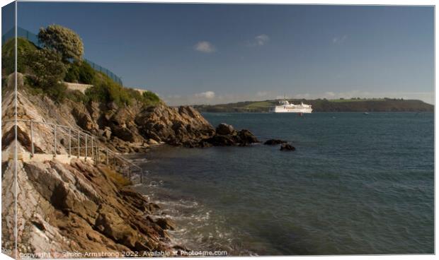 Pont Aven ferry Canvas Print by Simon Armstrong