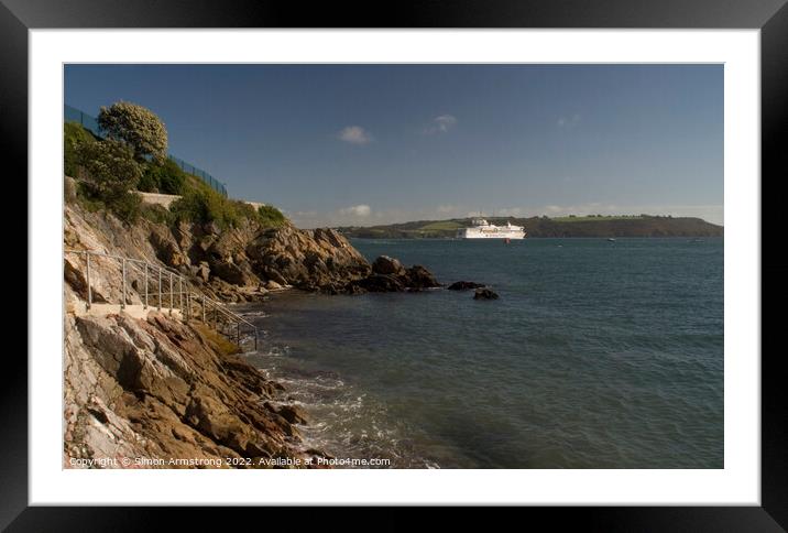 Pont Aven ferry Framed Mounted Print by Simon Armstrong