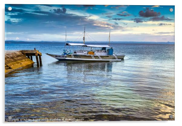 Philippine Tour Boat  Acrylic by Adrian Evans