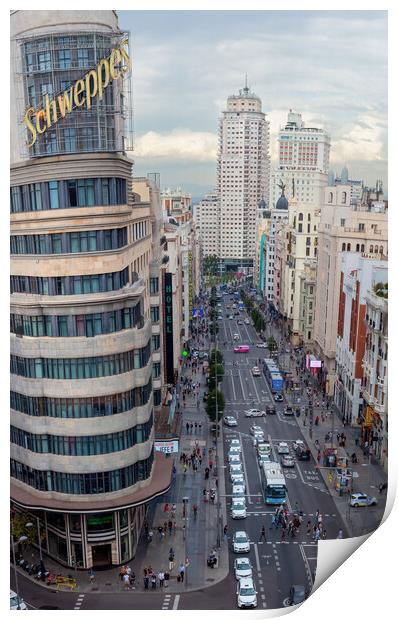 The Schweppes building and Gran Via Print by Leighton Collins