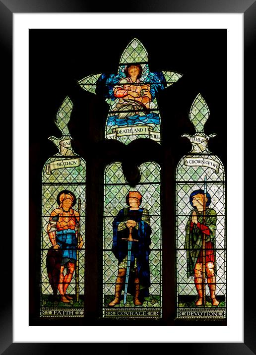 Stained Glass Window Malmesbury Abbey Framed Mounted Print by Derek Beattie