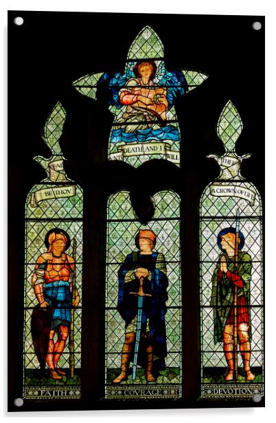 Stained Glass Window Malmesbury Abbey Acrylic by Derek Beattie