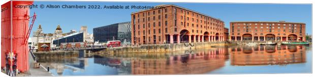 Liverpool Royal Albert Dock Panorama  Canvas Print by Alison Chambers