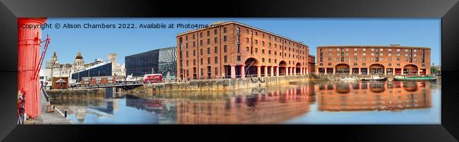Liverpool Royal Albert Dock Panorama  Framed Print by Alison Chambers