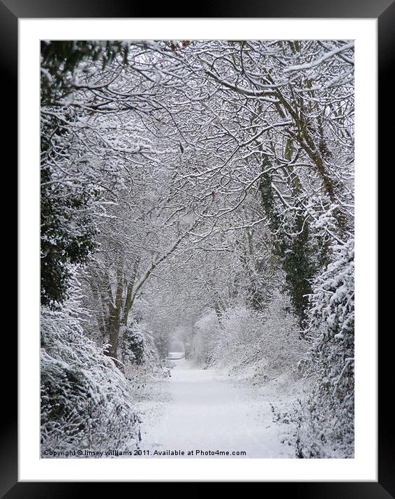 Snowy path Framed Mounted Print by Linsey Williams