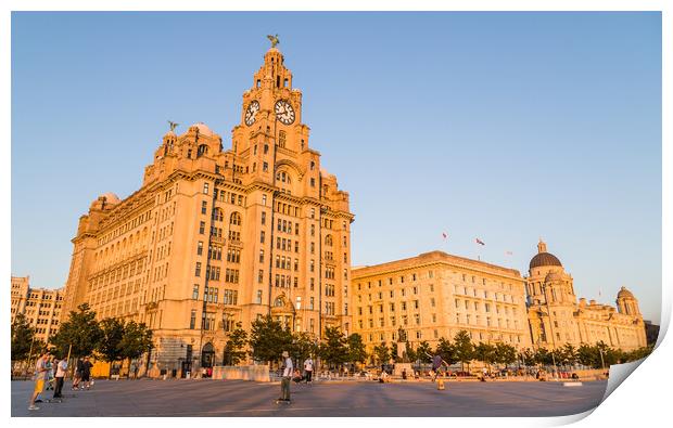 Skate boarders on the Liverpool waterfront Print by Jason Wells