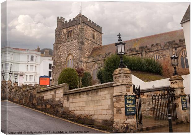 Hastings Old Town Church Canvas Print by Sally Wallis