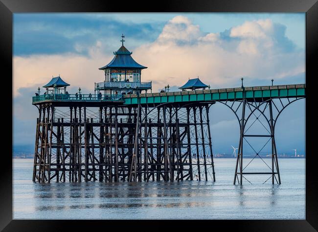 Clevedon Pier head at low tide Framed Print by Rory Hailes