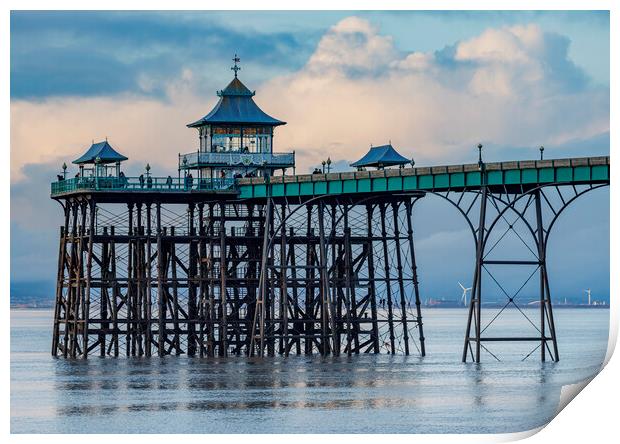 Clevedon Pier head at low tide Print by Rory Hailes