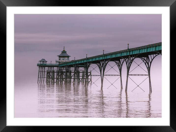 Clevedon Pier on a calm and misty morning Framed Mounted Print by Rory Hailes