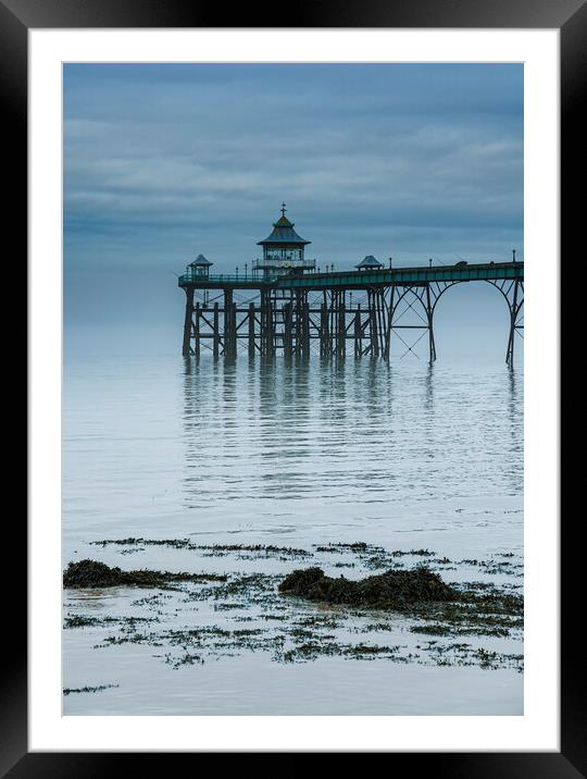 Clevedon Pier on a calm morning with reflection Framed Mounted Print by Rory Hailes