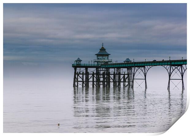 Clevedon Pier with the fog clearing Print by Rory Hailes