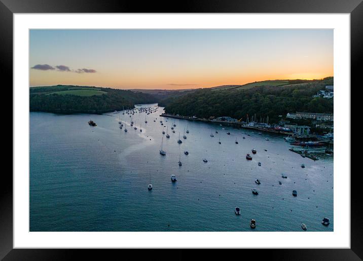 Pont Creek Polruan Framed Mounted Print by Apollo Aerial Photography