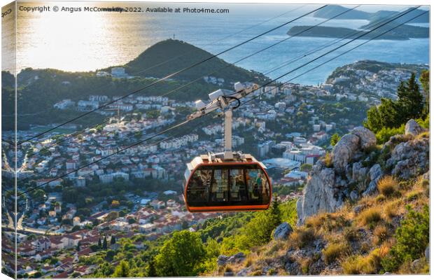 Dubrovnik cable car ascending, Croatia Canvas Print by Angus McComiskey