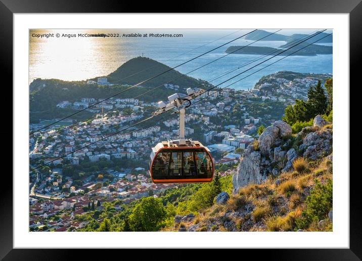 Dubrovnik cable car ascending, Croatia Framed Mounted Print by Angus McComiskey