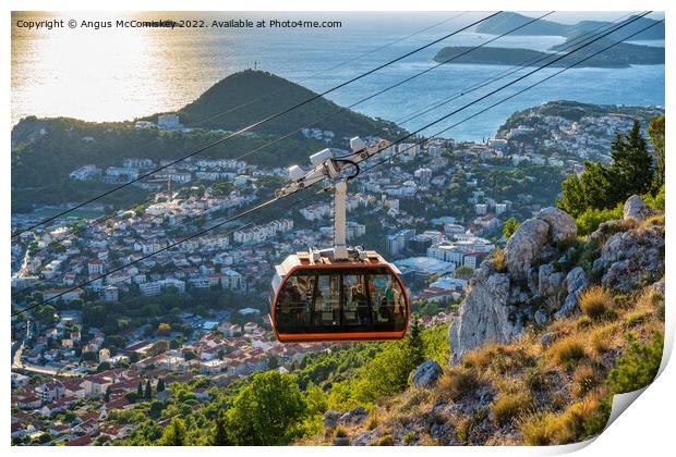 Dubrovnik cable car ascending, Croatia Print by Angus McComiskey