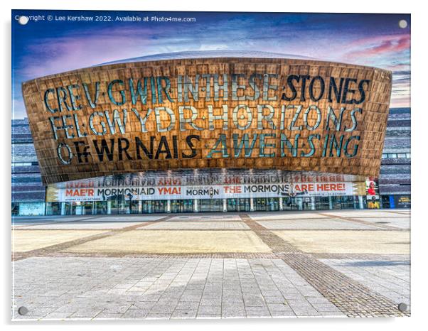 The Breathtaking Wales Millennium Centre Acrylic by Lee Kershaw