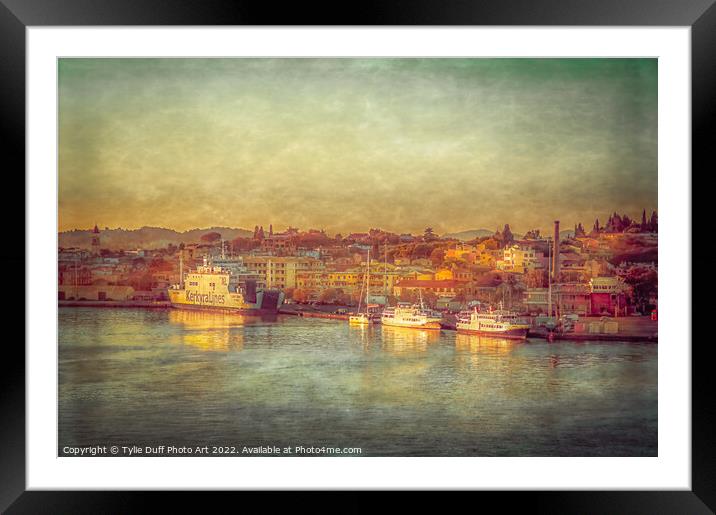 Corfu Port Framed Mounted Print by Tylie Duff Photo Art