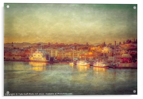 Sunrise over Corfu Port Acrylic by Tylie Duff Photo Art