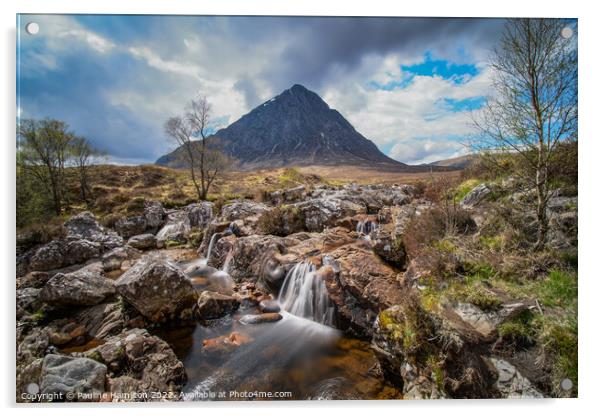 Buachaille Etive Mor in Glencoe Scotland Acrylic by Pauline Hamilton