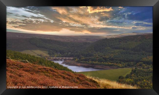 Over looking the Ladybower Reservoir Framed Print by Ann Biddlecombe