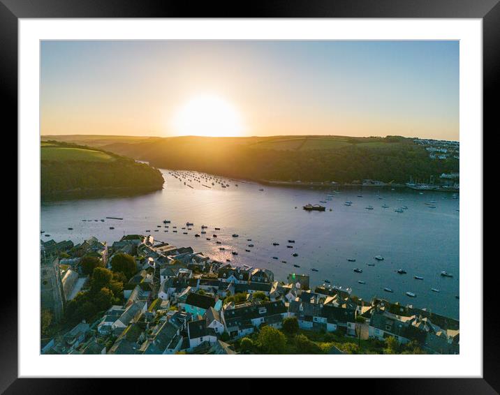 Fowey Cornwall Sunrise Framed Mounted Print by Apollo Aerial Photography